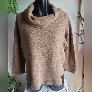 Sunny Leigh Light Brown Slouchy Cowl Turtleneck Sweater XL